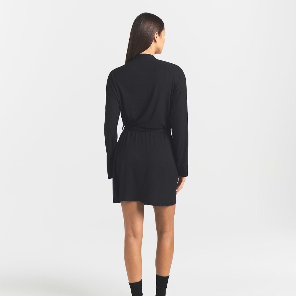 NWT SKIMS soft lounge rib robe size xl black relaxed fit - Picture 6 of 16